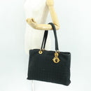 Christian Dior Lady Dior Canage Tote Bag Black Gold Auth 162997-25