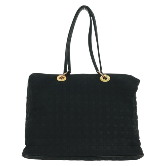Christian Dior Lady Dior Canage Tote Bag Black Gold Auth 162997