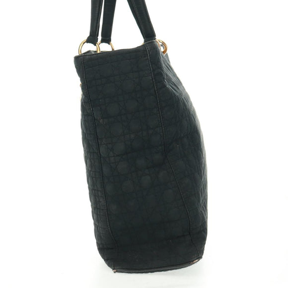Christian Dior Lady Dior Canage Tote Bag Black Gold Auth 162997