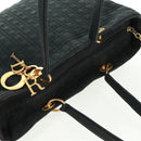 Christian Dior Lady Dior Canage Tote Bag Black Gold Auth 162997-8