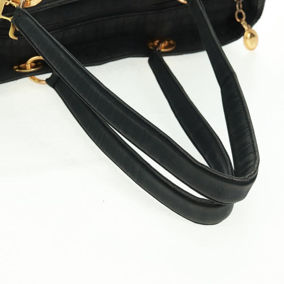 Christian Dior Lady Dior Canage Tote Bag Black Gold Auth 162997