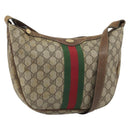 GUCCI GG Supreme Web Sherry Line Shoulder Bag PVC Beige 010 378 Auth 162998-1