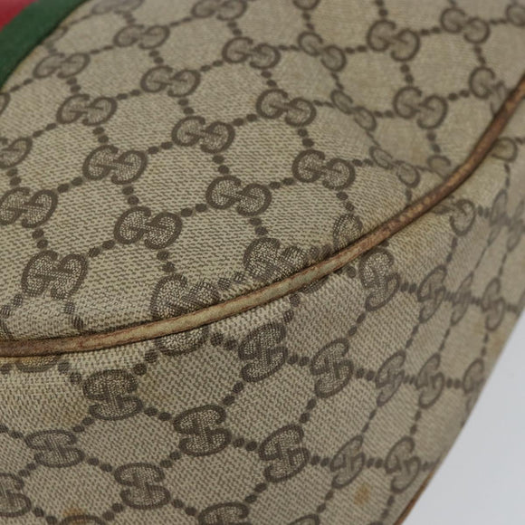 GUCCI GG Supreme Web Sherry Line Shoulder Bag PVC Beige 010 378 Auth 162998