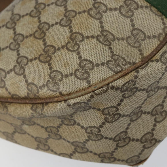 GUCCI GG Supreme Web Sherry Line Shoulder Bag PVC Beige 010 378 Auth 162998