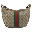 GUCCI GG Supreme Web Sherry Line Shoulder Bag PVC Beige 010 378 Auth 162998-13