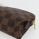 LOUIS VUITTON Damier Ebene Pochette Cosmetic PM Pouch N47516 LV Auth 163008-15