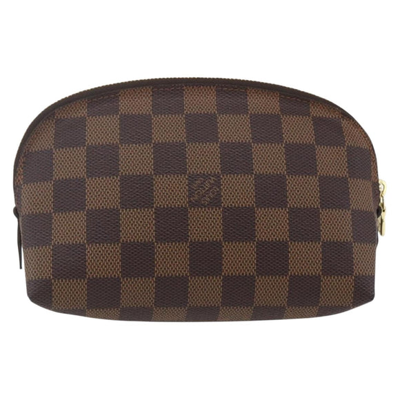 LOUIS VUITTON Damier Ebene Pochette Cosmetic PM Pouch N47516 LV Auth 163008