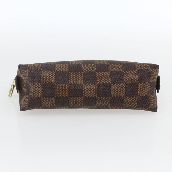 LOUIS VUITTON Damier Ebene Pochette Cosmetic PM Pouch N47516 LV Auth 163008