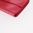 LOUIS VUITTON Vernis Porte Tresol International Wallet Pink M91246 Auth 163013-14