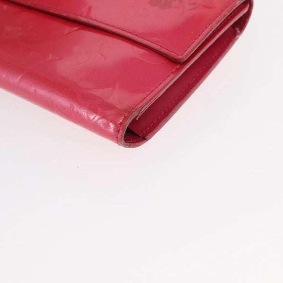 LOUIS VUITTON Vernis Porte Tresol International Wallet Pink M91246 Auth 163013