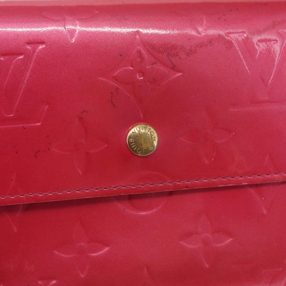 LOUIS VUITTON Vernis Porte Tresol International Wallet Pink M91246 Auth 163013