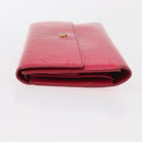 LOUIS VUITTON Vernis Porte Tresol International Wallet Pink M91246 Auth 163013-5