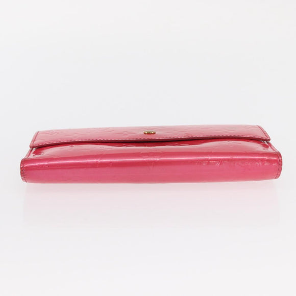 LOUIS VUITTON Vernis Porte Tresol International Wallet Pink M91246 Auth 163013