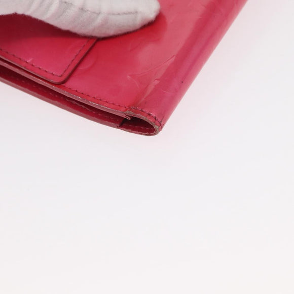 LOUIS VUITTON Vernis Porte Tresol International Wallet Pink M91246 Auth 163013