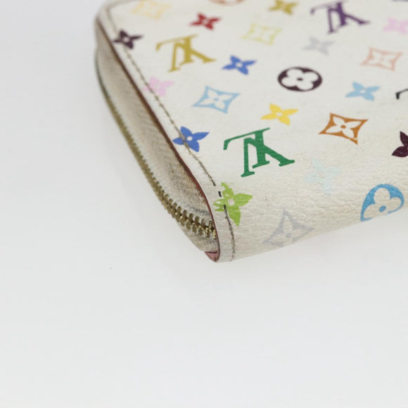 LOUIS VUITTON Monogram Multicolor Zippy Coin Purse White M93741 LV Auth 163014