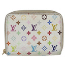 LOUIS VUITTON Monogram Multicolor Zippy Coin Purse White M93741 LV Auth 163014-13