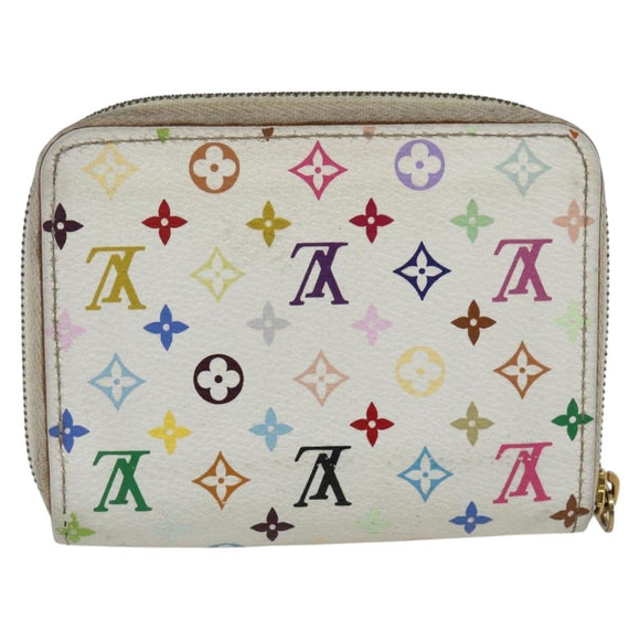 LOUIS VUITTON Monogram Multicolor Zippy Coin Purse White M93741 LV Auth 163014