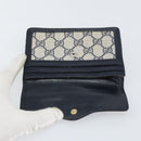 GUCCI GG Supreme Sherry Line Pouch PVC Leather Navy Gold Auth 163015-8