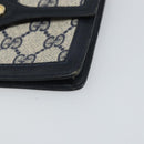 GUCCI GG Supreme Sherry Line Pouch PVC Leather Navy Gold Auth 163015-7