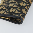 Christian Dior Trotter Canvas Pouch Navy Gold Auth 163016-11