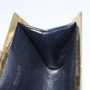 Christian Dior Trotter Canvas Pouch Navy Gold Auth 163016-15
