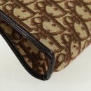 Christian Dior Trotter Canvas Shoulder Bag Beige Gold Auth 163022V-12