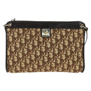 Christian Dior Trotter Canvas Shoulder Bag Beige Gold Auth 163022V-2