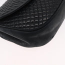 BALLY Quilted Chain Shoulder Bag Leather Black Gold Auth 163023-9