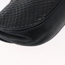 BALLY Quilted Chain Shoulder Bag Leather Black Gold Auth 163023-15