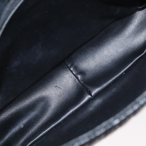 BALLY Quilted Chain Shoulder Bag Leather Black Gold Auth 163023