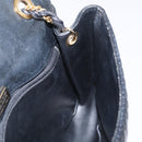 BALLY Quilted Chain Shoulder Bag Leather Black Gold Auth 163023-19