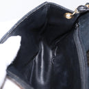 BALLY Quilted Chain Shoulder Bag Leather Black Gold Auth 163023-20