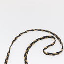 BALLY Quilted Chain Shoulder Bag Leather Black Gold Auth 163023-8