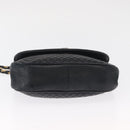 BALLY Quilted Chain Shoulder Bag Leather Black Gold Auth 163023-5