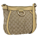 GUCCI GG Canvas Abbey Shoulder Bag Beige Gold 203257 Auth 163025-1