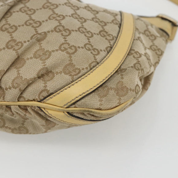 GUCCI GG Canvas Abbey Shoulder Bag Beige Gold 203257 Auth 163025