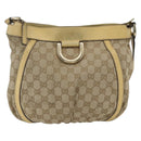 GUCCI GG Canvas Abbey Shoulder Bag Beige Gold 203257 Auth 163025-13