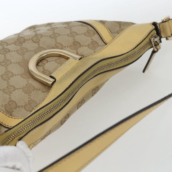GUCCI GG Canvas Abbey Shoulder Bag Beige Gold 203257 Auth 163025