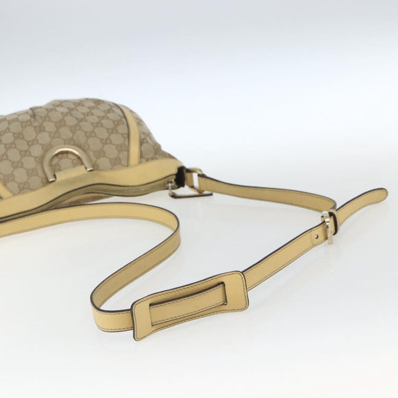 GUCCI GG Canvas Abbey Shoulder Bag Beige Gold 203257 Auth 163025
