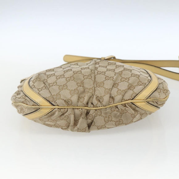 GUCCI GG Canvas Abbey Shoulder Bag Beige Gold 203257 Auth 163025