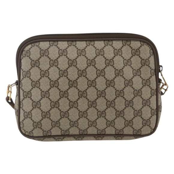 GUCCI GG Supreme Shoulder Bag PVC Beige Gold 89 02 068 Auth 163026