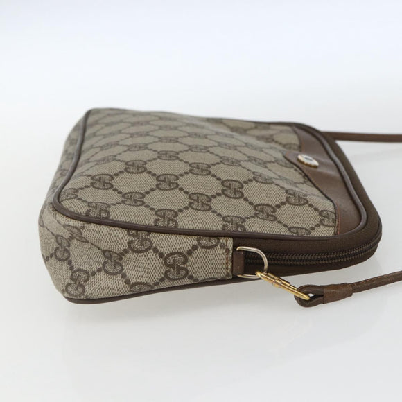GUCCI GG Supreme Shoulder Bag PVC Beige Gold 89 02 068 Auth 163026