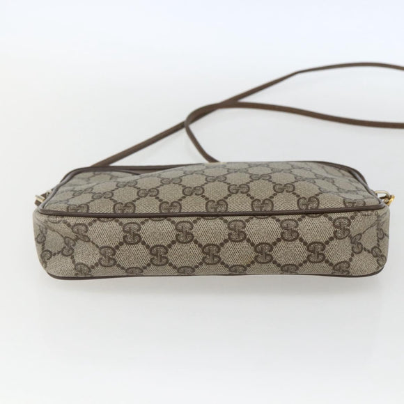 GUCCI GG Supreme Shoulder Bag PVC Beige Gold 89 02 068 Auth 163026