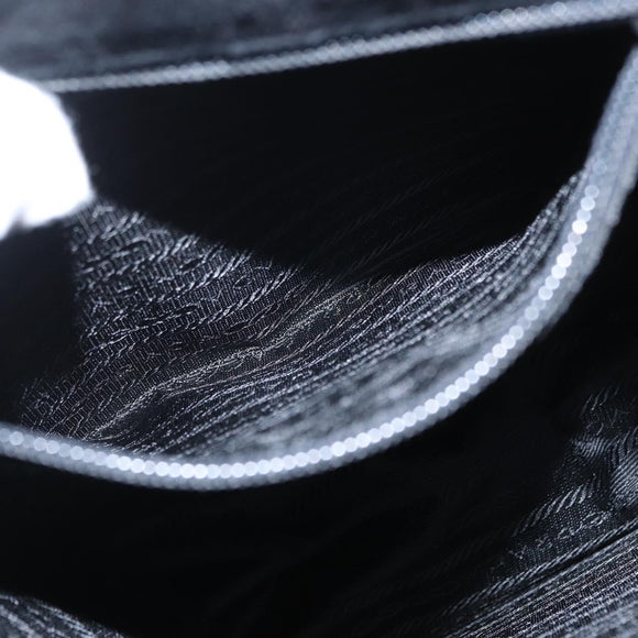 PRADA Hand Bag Suede Black Gold Auth 163031