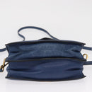 PRADA Hand Bag Safiano leather 2way Blue Gold Auth 163032-5