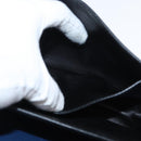 PRADA Hand Bag Safiano leather 2way Blue Gold Auth 163032-28