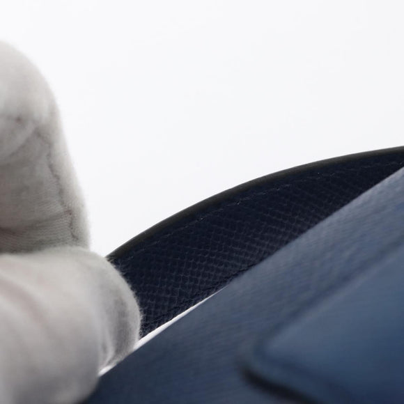 PRADA Hand Bag Safiano leather 2way Blue Gold Auth 163032