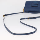 PRADA Hand Bag Safiano leather 2way Blue Gold Auth 163032-8