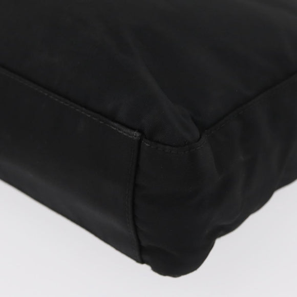 PRADA Shoulder Bag Nylon Black Silver Auth 163038
