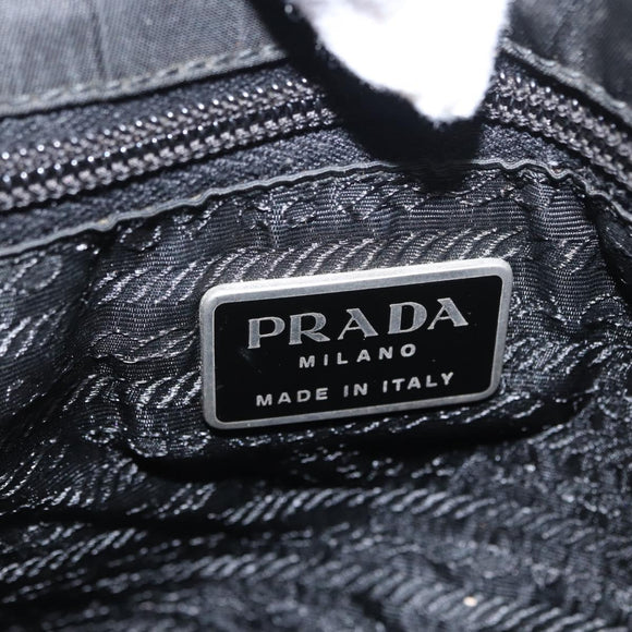 PRADA Shoulder Bag Nylon Black Silver Auth 163038